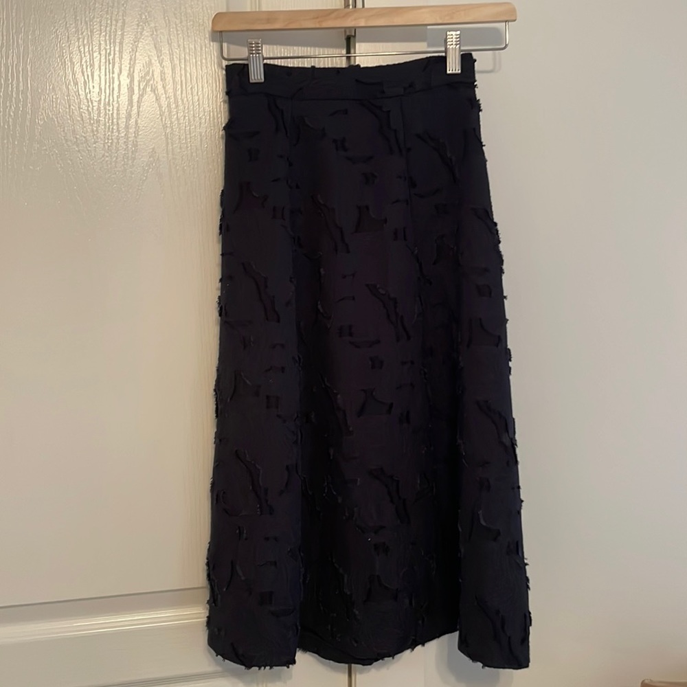 Dark navy and black midi skirt